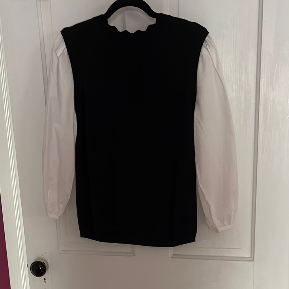 Talbots Black and White Blouse